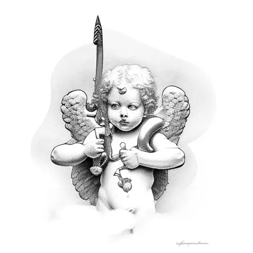 cupido amor tattoo design idea
