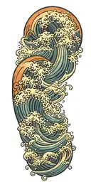ocean waves tattoo design idea