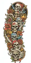 heaven vs hell tattoo design idea