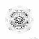 An intricately designed mandala incorporating snakes, moon, and sun elements tattoo design idea