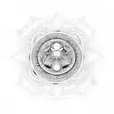 An intricately designed mandala incorporating snakes, moon, and sun elements tattoo design idea