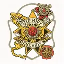 sheriff firefighter EMS dispatch  tattoo design idea