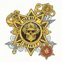 sheriff firefighter EMS dispatch  tattoo design idea