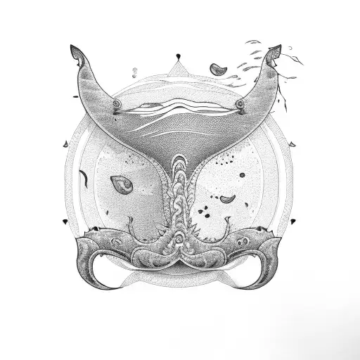 Whale tail tattoo design idea