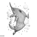 Whale tail tattoo design idea