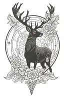 deer algiz pagan tattoo design idea