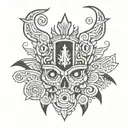 texas and aztec tattoo design idea