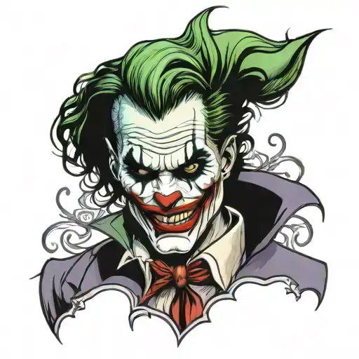 Joaquin Pheonix as the joker half face half skull tattoo design idea