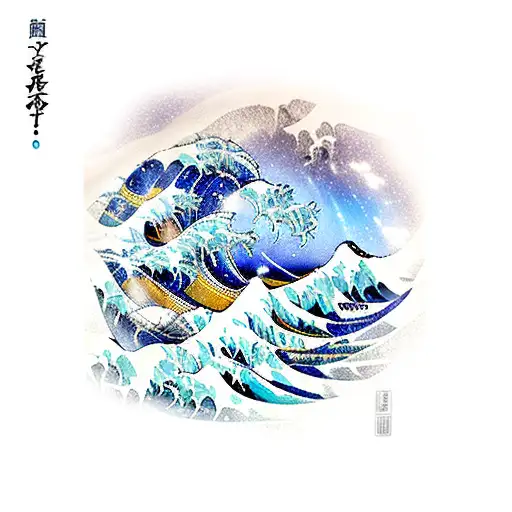 the great wave japanese art style with nautilus from league of legends tattoo design idea