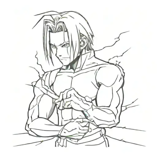 edward elric full metal alchemist clap with electricity flying around tattoo design idea