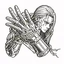 edward elric full metal alchemist hand clap line art tattoo  tattoo design idea
