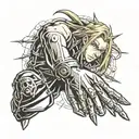 edward elric full metal alchemist hand clap line art tattoo  tattoo design idea