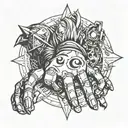 edward elric full metal alchemist hand clap line art tattoo  tattoo design idea