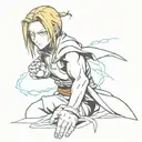 edward elric full metal alchemist clap with electricity flying around tattoo design idea
