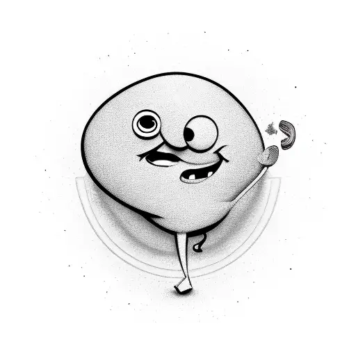 A playful cartoon character made entirely out of red kidney beans, representing the client's love for them tattoo design idea