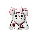 A playful cartoon character made entirely out of red kidney beans, representing the client's love for them tattoo design idea