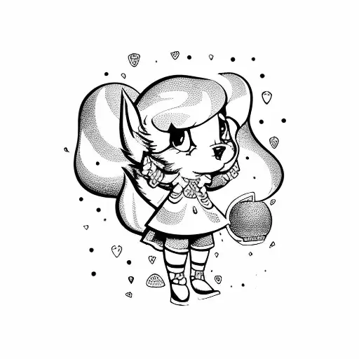 1980's Cartoon character strawberry shortcake  tattoo design idea