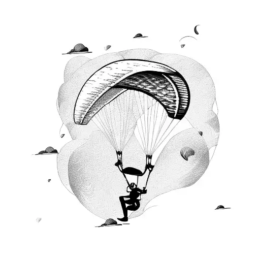 Paragliding on top of Hills and bike riding  tattoo design idea