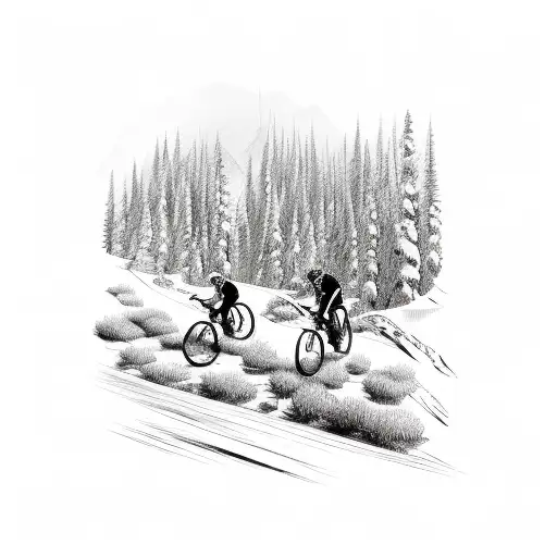 Mountain bike riding  tattoo design idea