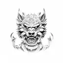 Foo Dog tattoo design idea
