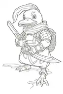 tonberry from final fantasy x in the style of the duck with a knife meme tattoo design idea