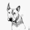 bull terrier tattoo design idea