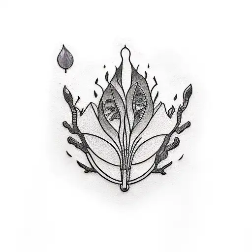 An intricate bookshelf tattoo with plants and oldschool tattoo motifs tattoo design idea