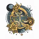 Leo and libra constellation tattoo design idea