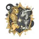 Leo and libra constellation tattoo design idea