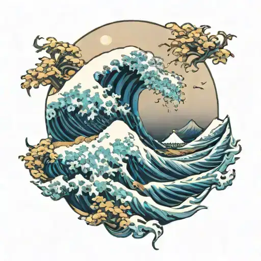 the great wave of kanagawa tattoo design idea