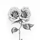 script writing with the names Serena and Sebastian with a rose and a love heart tattoo design idea