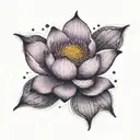 A purple lotus flower with a nurse's cap in the center, symbolizing purity, healing, and the nurse's profession tattoo design idea