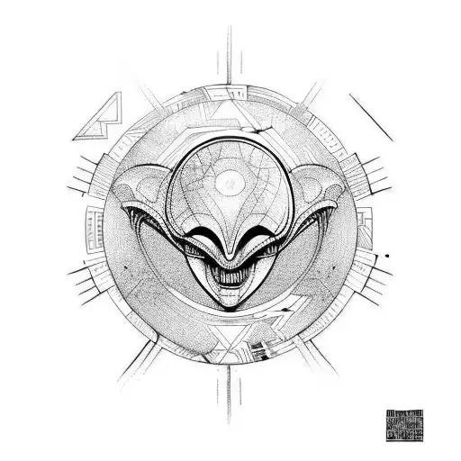 alien tecnologia tattoo design idea