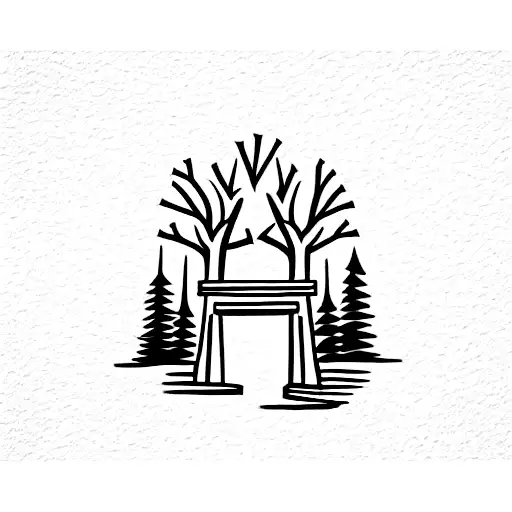 Forest torii  tattoo design idea