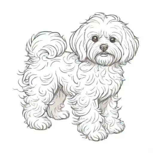 a Yorkshire bichon dog tattoo design idea