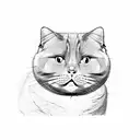 chubby cat tattoo design idea