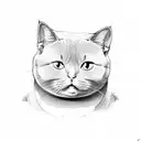 chubby cat tattoo design idea