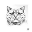 chubby cat tattoo design idea