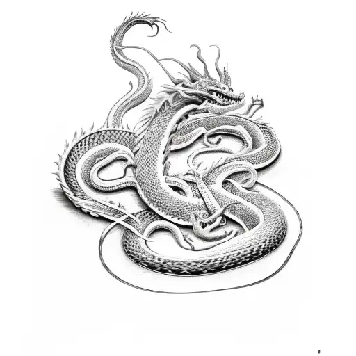 Full Back 9-Headed Snake-Dragon Hybrid tattoo design idea
