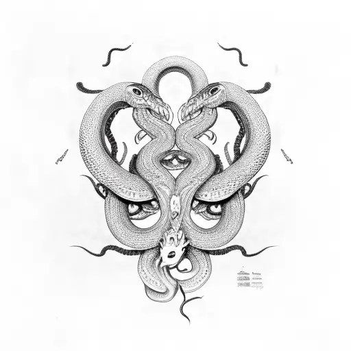 Full Back 9-Headed Snake tattoo design idea