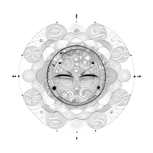  moon and the birth dates arranged in a circular pattern around it  tattoo design idea