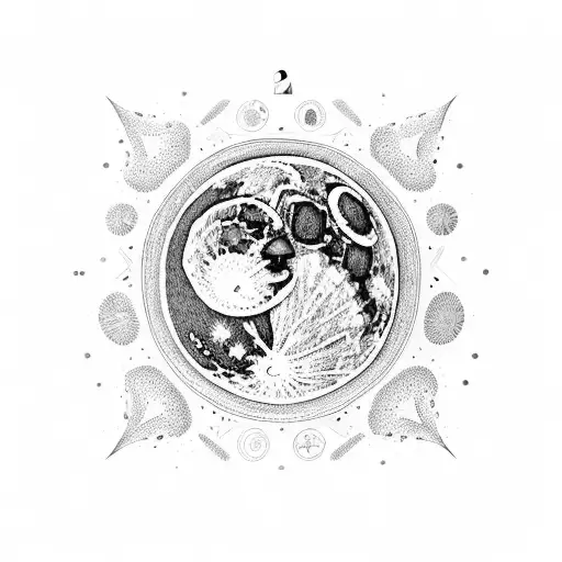  moon and the birth dates arranged in a circular pattern around it  tattoo design idea