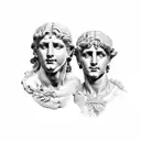 Apollo and Dionysus statue two faced  tattoo design idea
