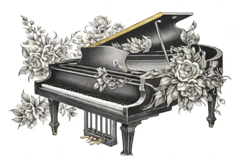 piano tattoo design idea