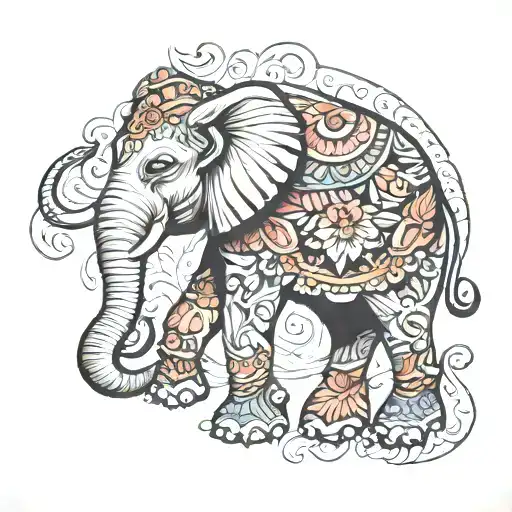 elephant tattoo design idea