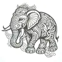 elephant tattoo design idea