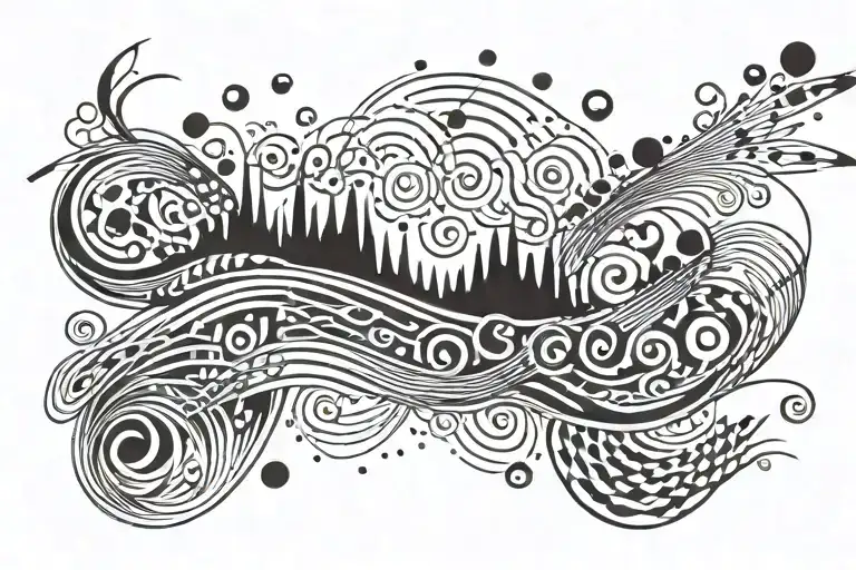 sound waves flowing tattoo design idea