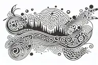 sound waves flowing tattoo design idea