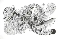 sound waves flowing tattoo design idea