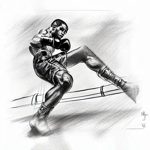 boxer in the ring tattoo design idea